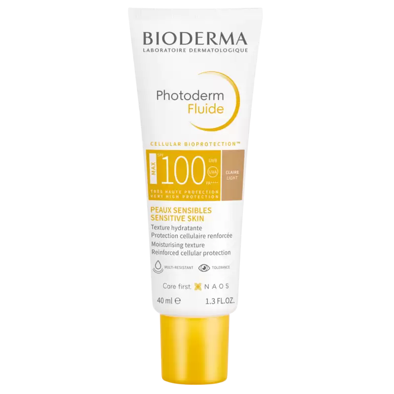 bioderma-photoderm-max-fluide-tientee-claire-spf100-40ml BIODERMA PHOTODERM MAX SPF100 FLUIDE TEINTE CLAIRE 40ML – Image 1