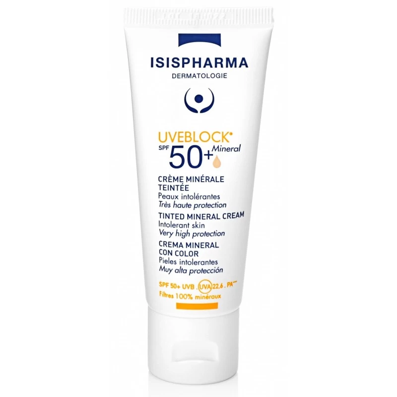 isispharma-uveblock-creme-minerale-teintee-spf-50-40-ml ISISPHARMA UVEBLOCK Crème Minérale Teintée Spf 50+ 40 ML – Image 1