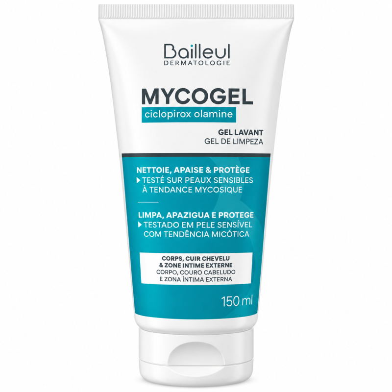 bailleul-mycogel-gel-lavant-au-ciclopirox-olamine-150-ml-800x800 BAILLEUL MYCOGEL GEL LAVANT MOUSSANT TUBE 150ML – Image 1