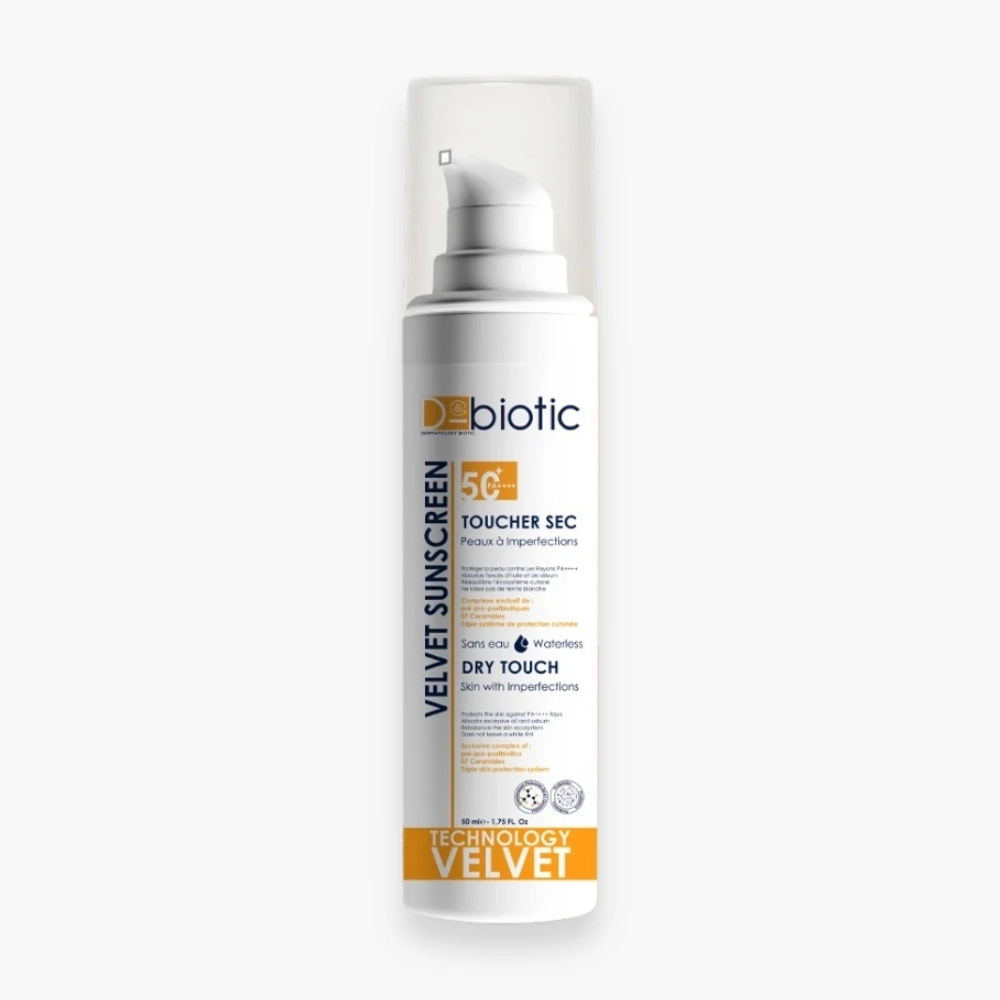 d-biotic-velvet-ecran-solaire-toucher-sec-invisible-spf50-50ml D-BIOTIC – VELVET ECRAN SOLAIRE TOUCHER SEC INVISIBLE SPF50+ – 50ml – Image 1