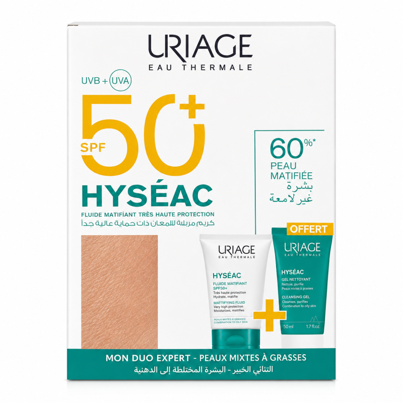 uriage-hyseac-spf-50-mattifying-fluid-expert-duo-800x800 URIAGE PACK HYSEAC DUO EXPERT FLUIDE MATIFIANT SPF 50+ SOIN HYSEAC OFFERT – Image 1