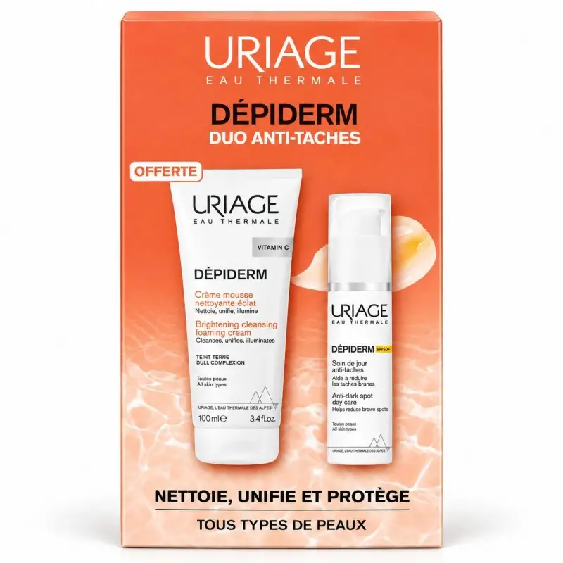 uriage-pack-depiderm-spf50depiderm-mousse-nettoyante-offert- URIAGE PACK DEPIDERM SPF50+DEPIDERM MOUSSE NETTOYANTE OFFERTE – Image 1